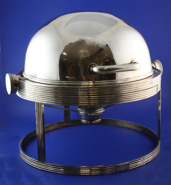 A French Art Deco Orfevrerie electroplate warming meat dish.